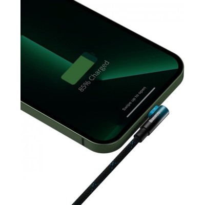 Кабель Baseus MVP 2 Elbow-shaped Fast Charging Data USB кабель USB To IP 2.4A 1m (CAVP000021) Black/Blue