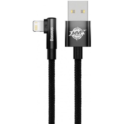 Кабель Baseus MVP 2 Elbow-shaped Fast Charging Data USB кабель USB To IP 2.4A 2m (CAVP000101) Black