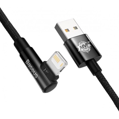Кабель Baseus MVP 2 Elbow-shaped Fast Charging Data USB кабель USB To IP 2.4A 2m (CAVP000101) Black