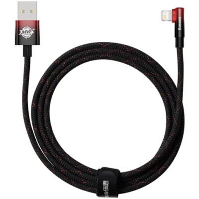 Кабель Baseus MVP 2 Elbow-shaped Fast Charging Data USB кабель USB To IP 2.4A 2m (CAVP000120) Black/Red