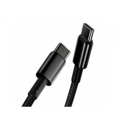 Кабель Baseus Tungsten Gold Type-C To Type-C 100W (CATWJ-01) Black 1m