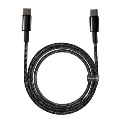 Кабель Baseus Tungsten Gold Type-C to Type-C 100W (CATWJ-A01) Black 2m