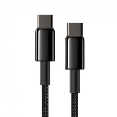 Кабель Baseus Tungsten Gold Type-C to Type-C 100W (CATWJ-A01) Black 2m