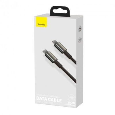 Кабель Baseus Tungsten Gold Type-C to Type-C 100W (CATWJ-A01) Black 2m
