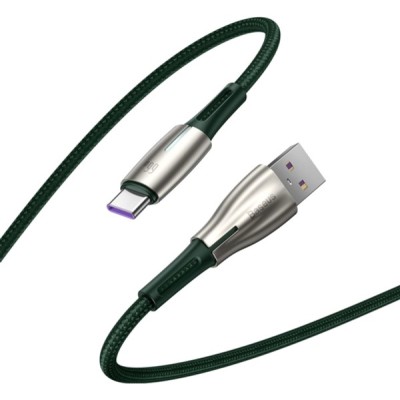 Кабель Baseus Water Drop-Shaped Lamp USB Type-C-USB Type-C, 66W, 2м (CATSD-N06) Green