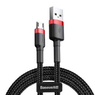 Кабель Baseus Сafule USB to Micro 2.4A, 1м, red+black (CAMKLF-B91) Кабель Baseus Сafule USB to Micro 2.4A, 1м, red+black (CAMKLF-B91)
