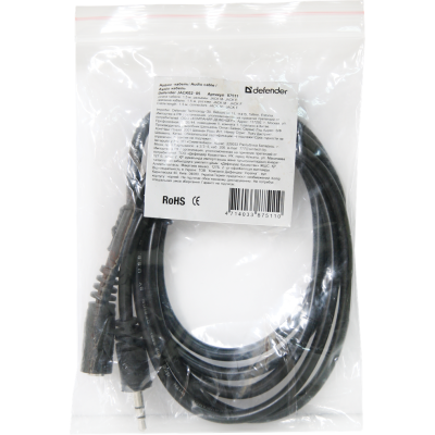 Кабель DEFENDER JACK02-05 JACK M- JACK F, 1.5м, пакет