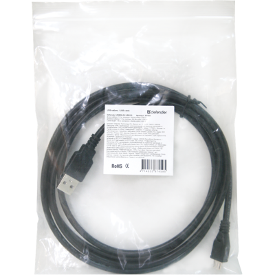 Кабель DEFENDER USB08-06 USB 2.0 AM-MicroBM 1.8м, пакет