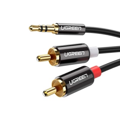 Кабель UGREEN AV116 3.5mm Male To 2 RCA Male Cable 1m (10749) Black