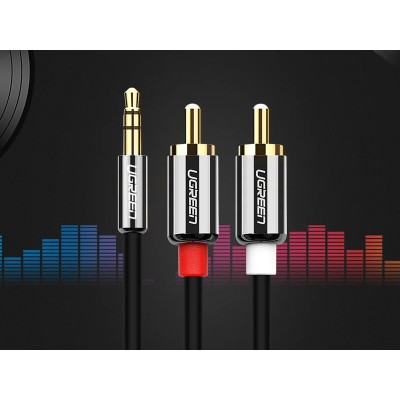 Кабель UGREEN AV116 3.5mm Male To 2 RCA Male Cable 1m (10749) Black