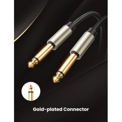 Кабель UGREEN AV128 6.35mm Male To 6.35mm Male Cable 3m (10639) Gray