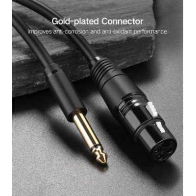 Кабель UGREEN AV131 6.35 Male To XLR Female Cable 5m (20721) Black