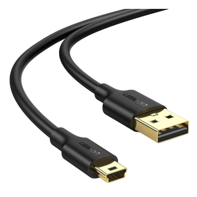 Кабель UGREEN US132 USB-А 2.0 Male To Mini USB 5pin Male Cable 1m (10355) Black