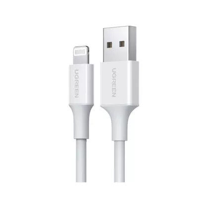 Кабель UGREEN US155 USB-A Male To Lightning Male Cable Nickel Plating ABS Shell 2m (20730) White