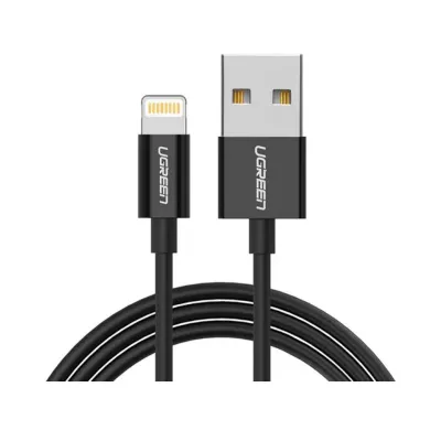 Кабель UGREEN US155 USB-A Male To Lightning Male Cable Nickel Plating ABS Shell 2m (80823) Black