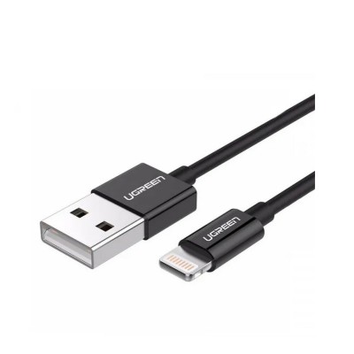 Кабель UGREEN US155 USB-A Male To Lightning Male Cable Nickel Plating ABS Shell 2m (80823) Black Кабель UGREEN US155 USB-A Male To Lightning Male Cable Nickel Plating ABS Shell 2m (80823) Black