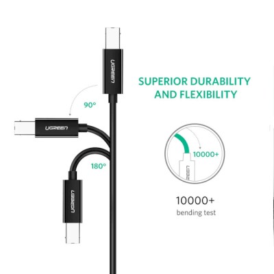 Кабель UGREEN US241 USB-C 2.0 To USB-B 2.0 Print Cable 2m (50446) Black