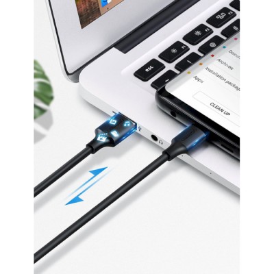 Кабель UGREEN US287 USB 2.0 To USB Type-C Cable Nickel Plating 3A 1m (60116) Black
