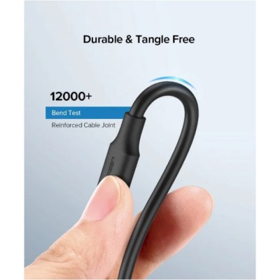 Кабель UGREEN US287 USB 2.0 To USB Type-C Cable Nickel Plating 3A 1m (60116) Black