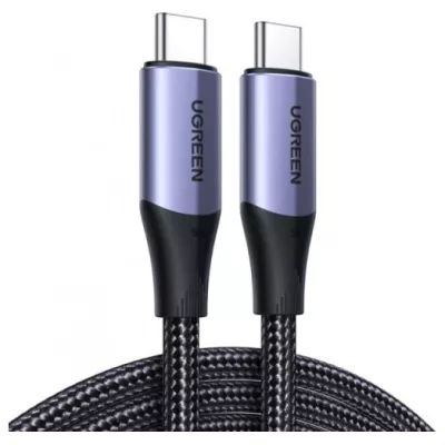 Кабель UGREEN US355 USB Type-C To USB Type-C 100W Gen2 5A Cable Aluminium Shell With Braided 1m Black (80150)