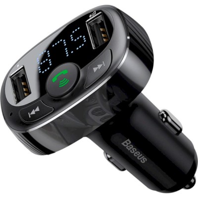 Автомобільне ЗУ Baseus FM Launcher S-09 Standart Edition 2.4A 2USB CCMT000001 Black Автомобільне ЗУ Baseus FM Launcher S-09 Standart Edition 2.4A 2USB CCMT000001 Black