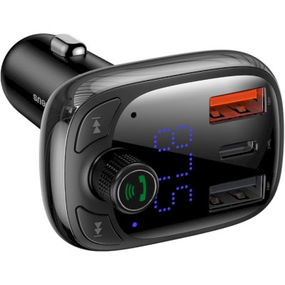 Автомобільне ЗУ Baseus FM Launcher S-13 2USB + Type-C CCMT000101 Black