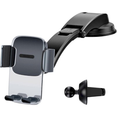 Автомобільний тримач Baseus Easy Control Clamp Pyste Type + Air Outlet Set (SUYK000001) Black