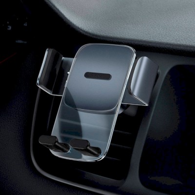 Автомобільний тримач Baseus Easy Control Clamp Pyste Type + Air Outlet Set (SUYK000001) Black