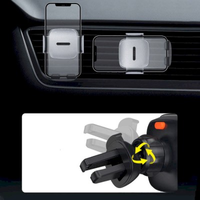 Автомобільний тримач Baseus Easy Control Clamp Pyste Type + Air Outlet Set (SUYK000001) Black