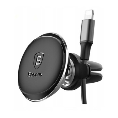 Автомобільний тримач Baseus Magnetic Air Vent Car Mount With Cable Clip SUGX-A01 Black