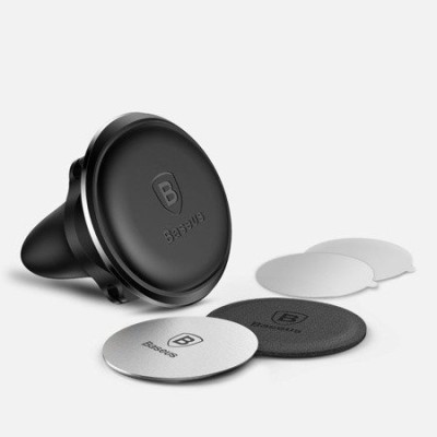 Автомобільний тримач Baseus Magnetic Air Vent Car Mount With Cable Clip SUGX-A01 Black