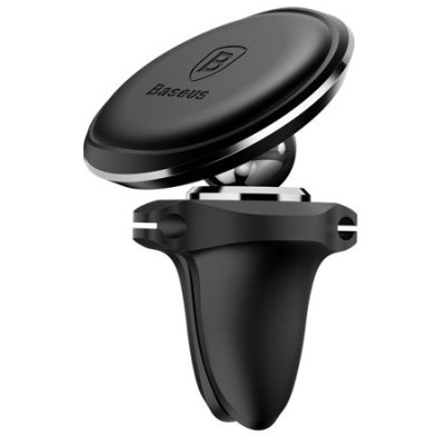 Автомобільний тримач Baseus Magnetic Air Vent Car Mount With Cable Clip SUGX-A01 Black