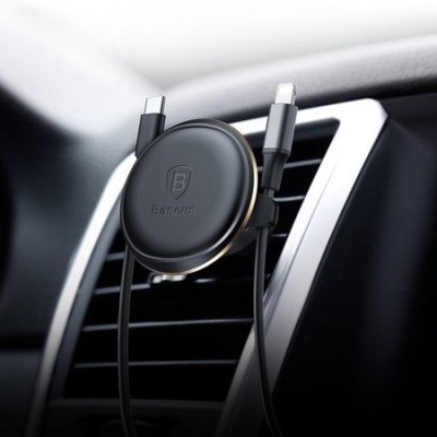 Автомобільний тримач Baseus Magnetic Air Vent Car Mount With Cable Clip SUGX-A01 Black