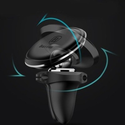 Автомобільний тримач Baseus Magnetic Air Vent Car Mount With Cable Clip SUGX-A01 Black