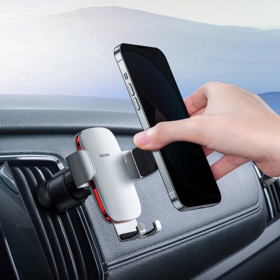 Автомобільний тримач Baseus Metal Age 2 Gravity Air Outlet Car Mount (SUJS000012) Silver