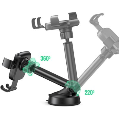 Автомобільний тримач UGREEN LP200 Gravity Phone Holder with Suction Cup (60990B) Black