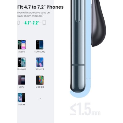 Автомобільний тримач UGREEN LP290 Waterfall-Shaped Magnetic Phone Holder (80712B) Black