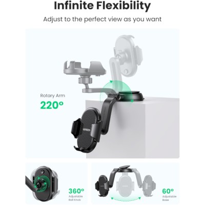 Автомобільний тримач UGREEN LP405 Waterfall-Shaped Suction Cup Phone Mount (20473)