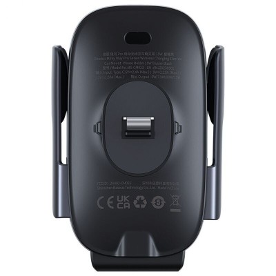 Автомобільний тримач З бездротовою зарядкою Baseus Milky Way Pro 15W (C40357000111-00) Black