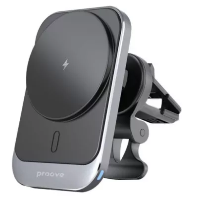 Автомобільний тримач З бездротовою зарядкою Proove Square Magnetic PRO 15W (WHSP15010004) Metal Gray