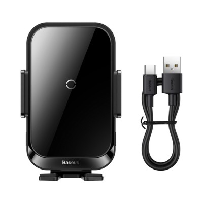 Автомобільний тримач З бездротовою зарядкою Wireless Charger Baseus Halo Electric 15W (black) (SUDD000001)