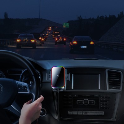 Автомобільний тримач З бездротовою зарядкою Wireless Charger Baseus Halo Electric 15W (black) (SUDD000001)