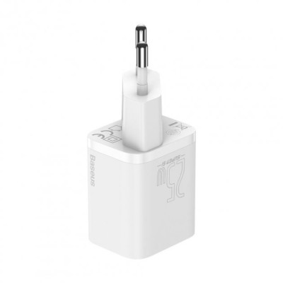 Зарядний Пристрій Baseus 1Type-C Super Si 25W + Cable Type-C to Type-C 1m (TZCCSUP-L02) White