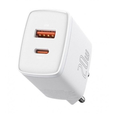 Зарядний Пристрій Baseus 1USB + Type-C Compact Quick Charger 20W (CCXJ-B02) White