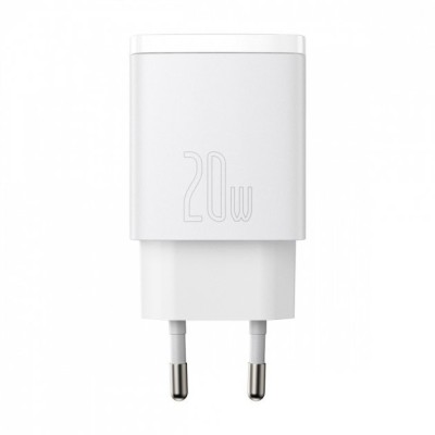 Зарядний Пристрій Baseus 1USB + Type-C Compact Quick Charger 20W (CCXJ-B02) White