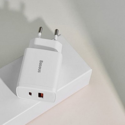 Зарядний Пристрій Baseus 1USB + Type-C Compact Quick Charger 20W (CCXJ-B02) White
