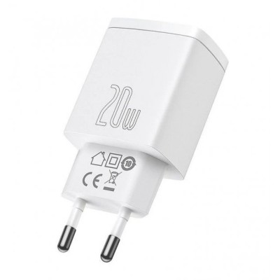 Зарядний Пристрій Baseus 1USB + Type-C Compact Quick Charger 20W (CCXJ-B02) White