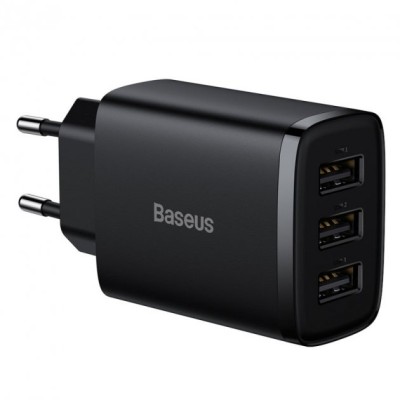 Зарядний Пристрій Baseus Compact 17W (3USB) (CCXJ020101) Black
