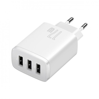 Зарядний Пристрій Baseus Compact 17W (3USB) (CCXJ020102) White