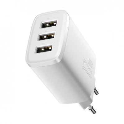 Зарядний Пристрій Baseus Compact 17W (3USB) (CCXJ020102) White